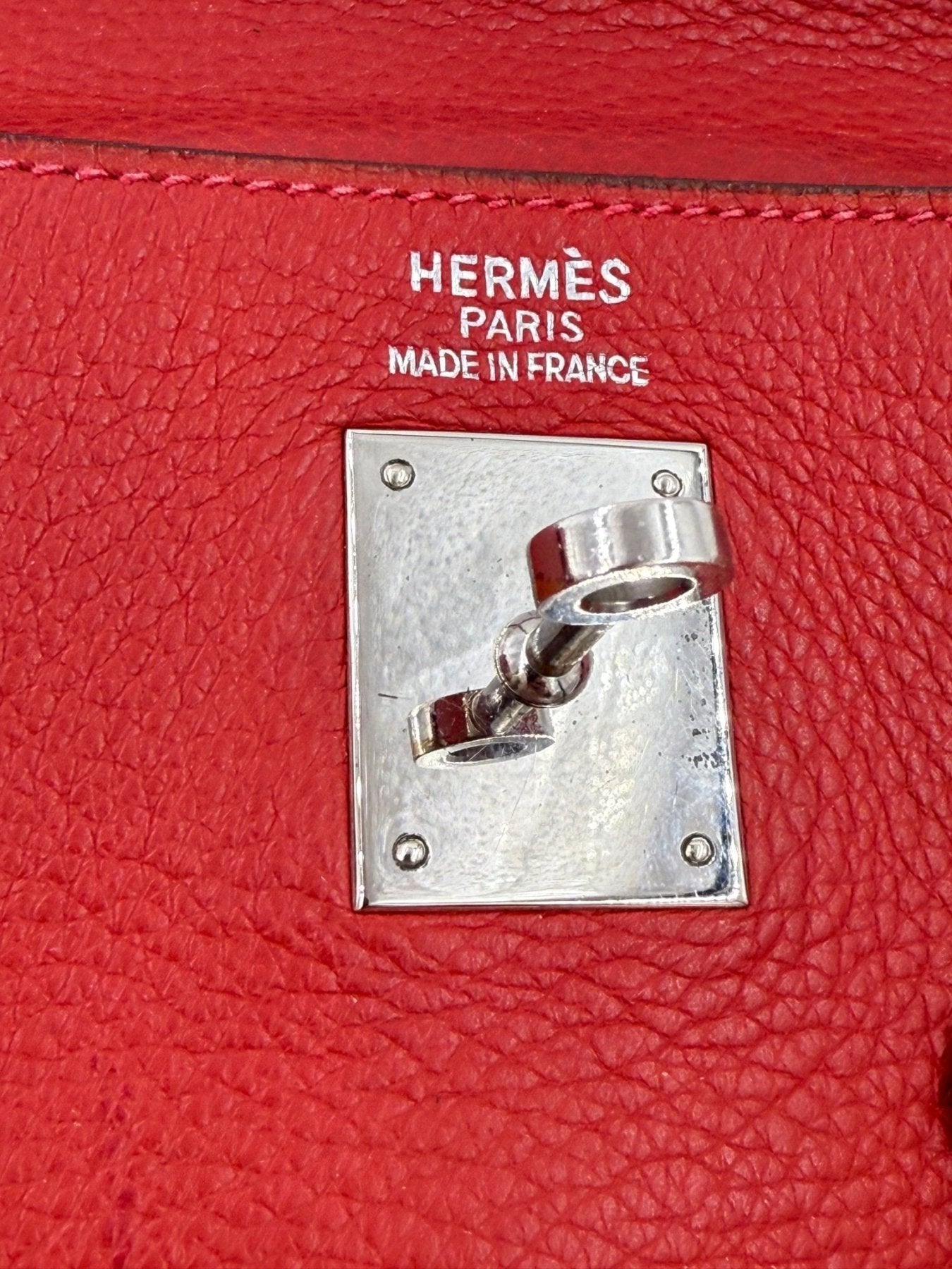 HERMÈS Kelly 32 Clemenceleder Capucine - Clutch & Macarons - H im Quadrat - Clutch & Macarons -