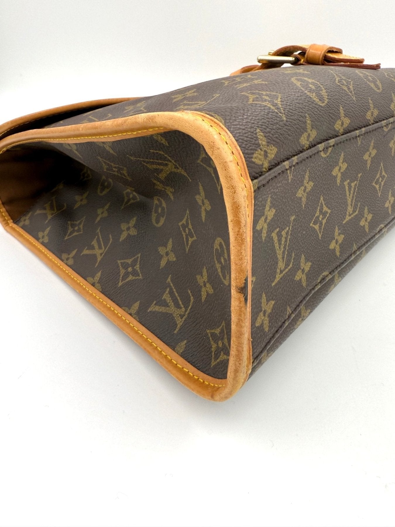 Louis Vuitton Bel Air Vintage Tasche aus Monogram Canvas mit honigfarbenem Lederbesatz und eleganten Metallbeschlaegen