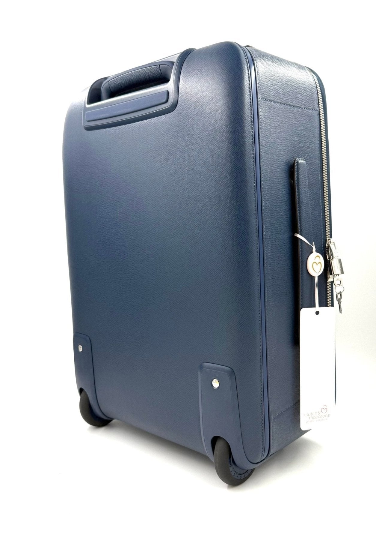 Louis Vuitton Pegase Koffer in blauem Taigaleder mit Teleskopgriff, Rollen und Sicherheitsschloss
