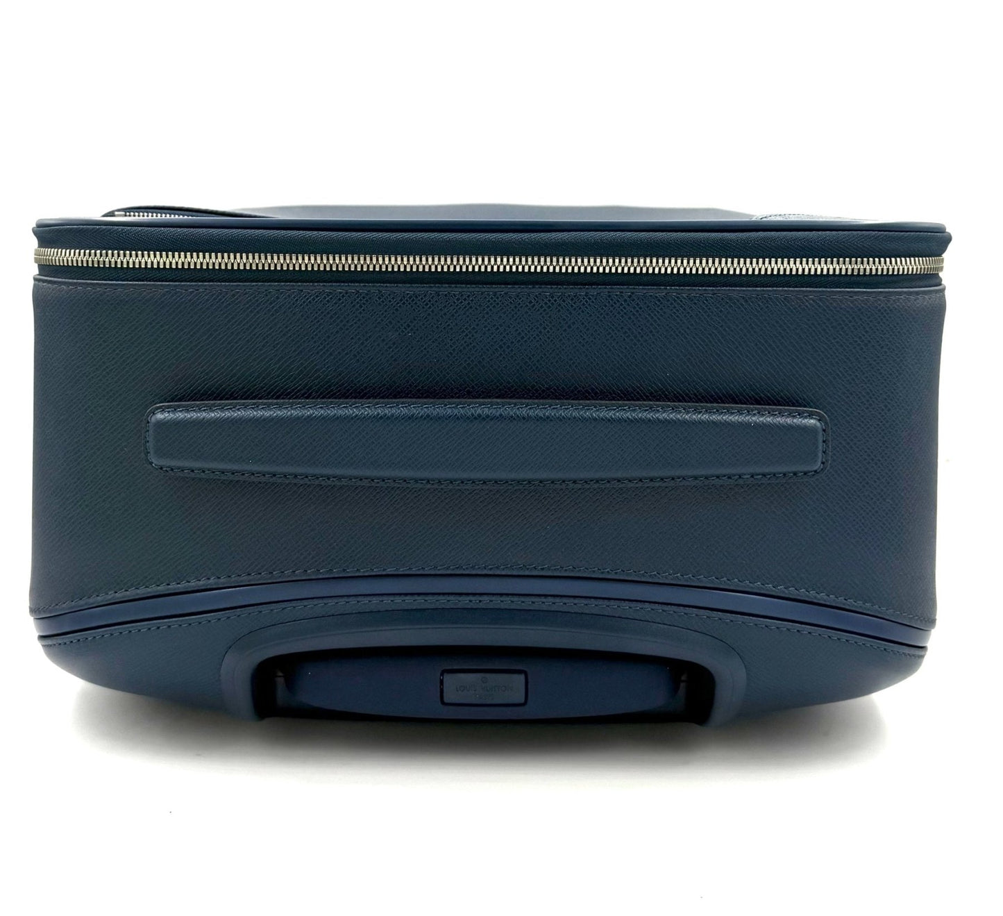 Louis Vuitton Pegase Koffer in blauem Taigaleder mit Teleskopgriff, Reissverschluss und Frontfach, neuwertig