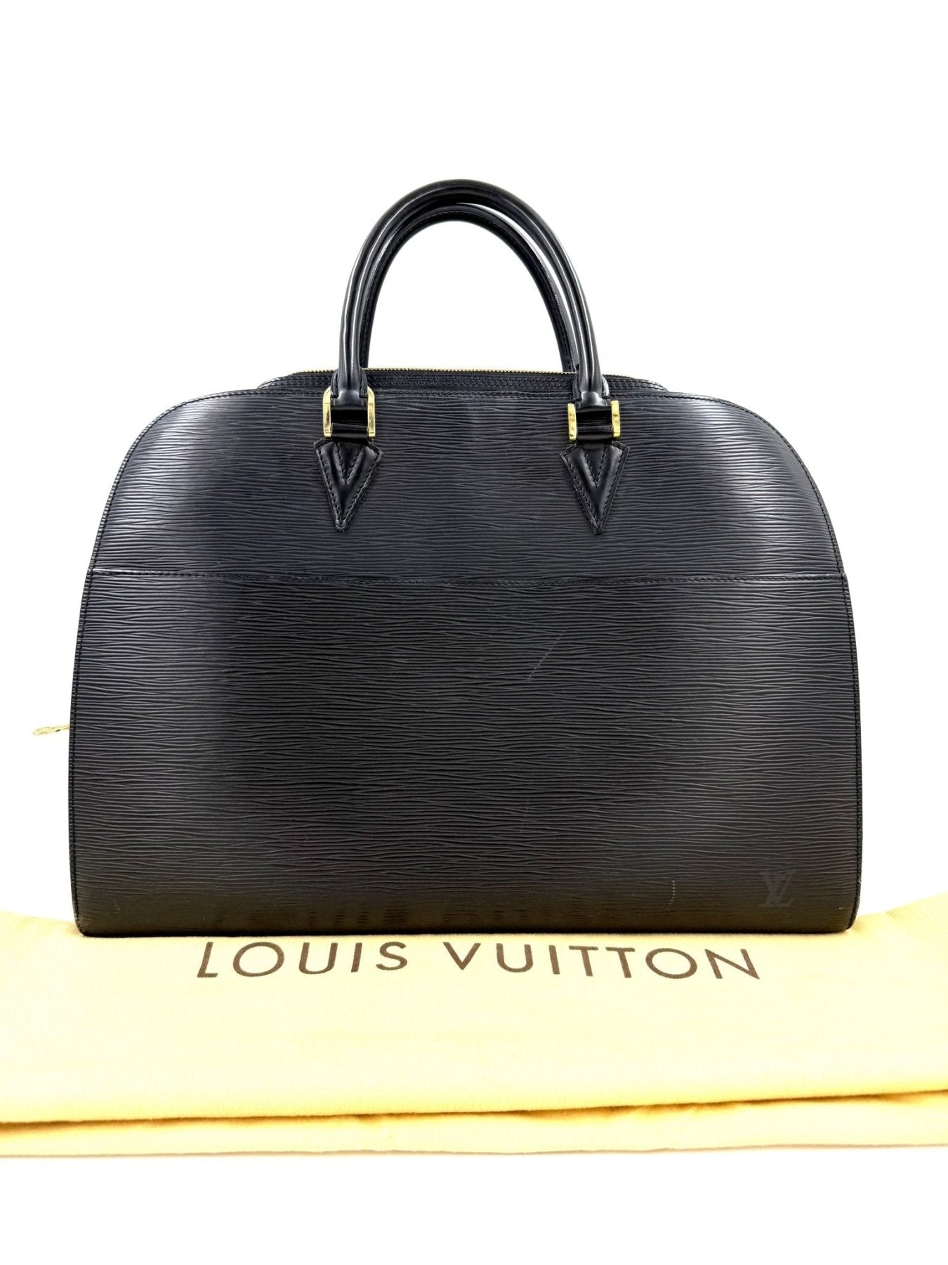 Louis Vuitton Sorbonne Handtasche aus schwarzem Epi-Leder mit charakteristischer Struktur und goldenen Beschlagen