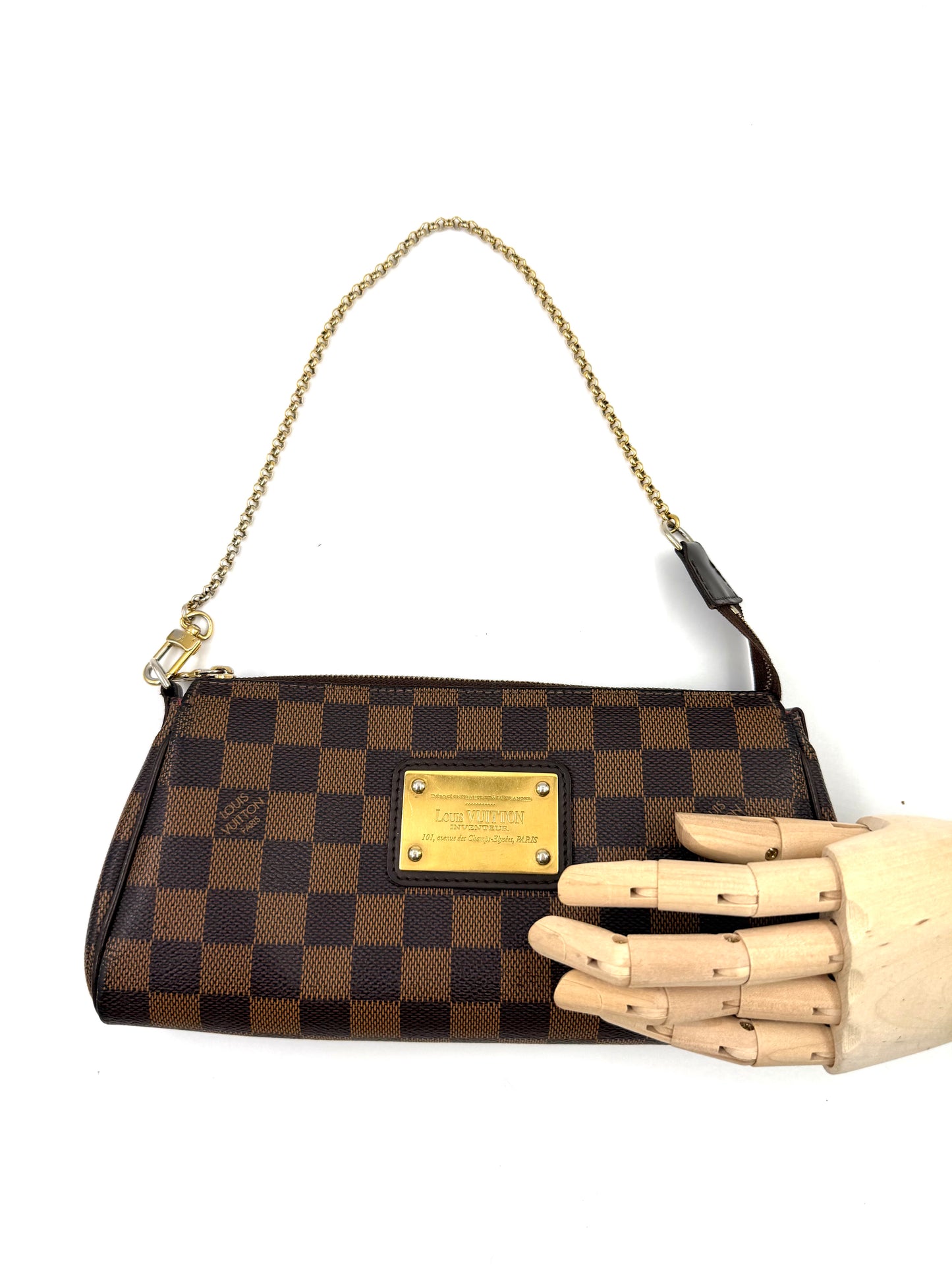 LOUIS VUITTON Pochette Eva Damier Ebene