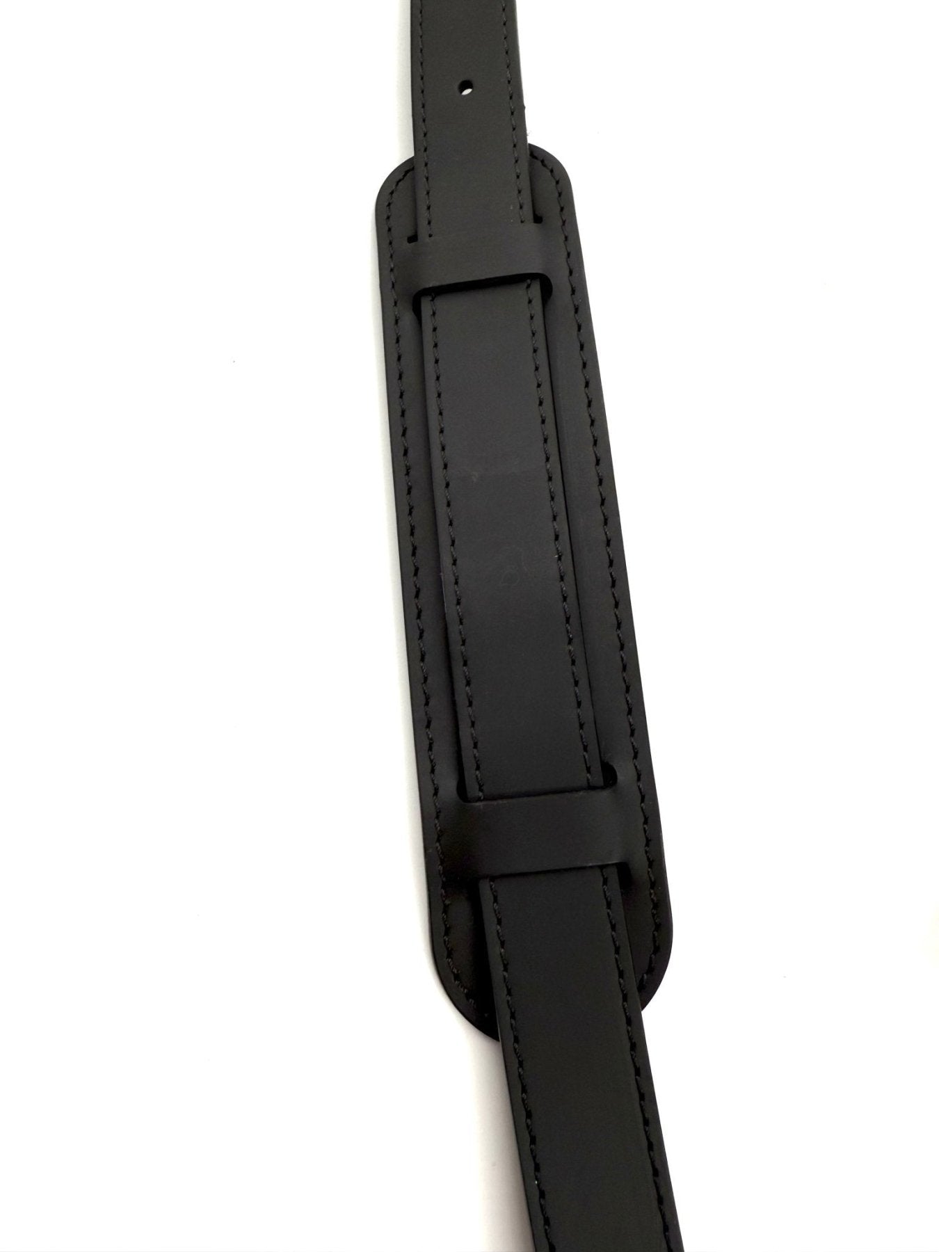 Schwarzer Lederriemen für Louis Vuitton Keepall 55, verstellbarer Schultergurt mit Naehten und Verschluss
