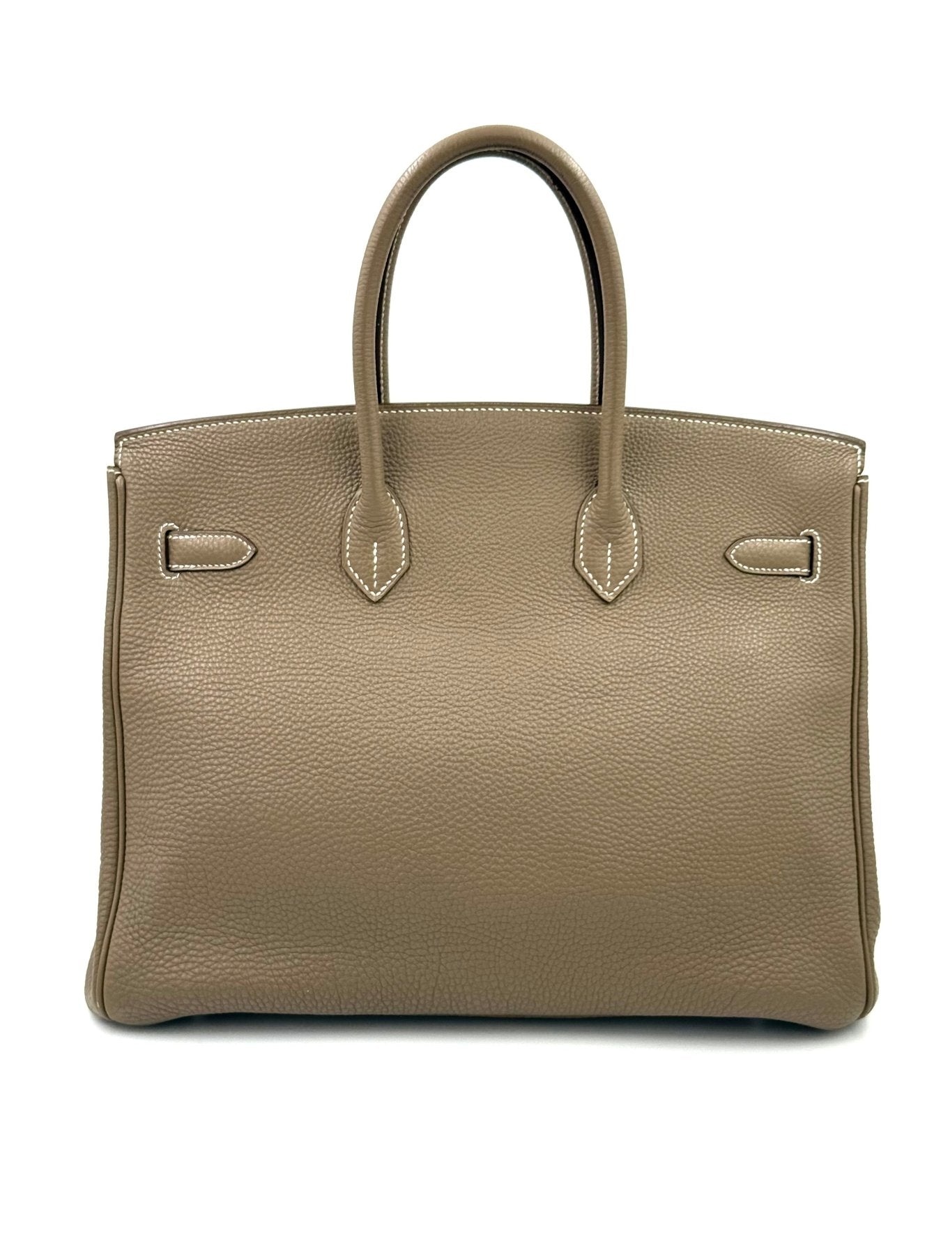 HERMÈS Birkin 35 Togo Etoupe PHW Handtasche aus hochwertigem Togo-Leder in elegantem Etoupe, mit Palladium-Hardware.