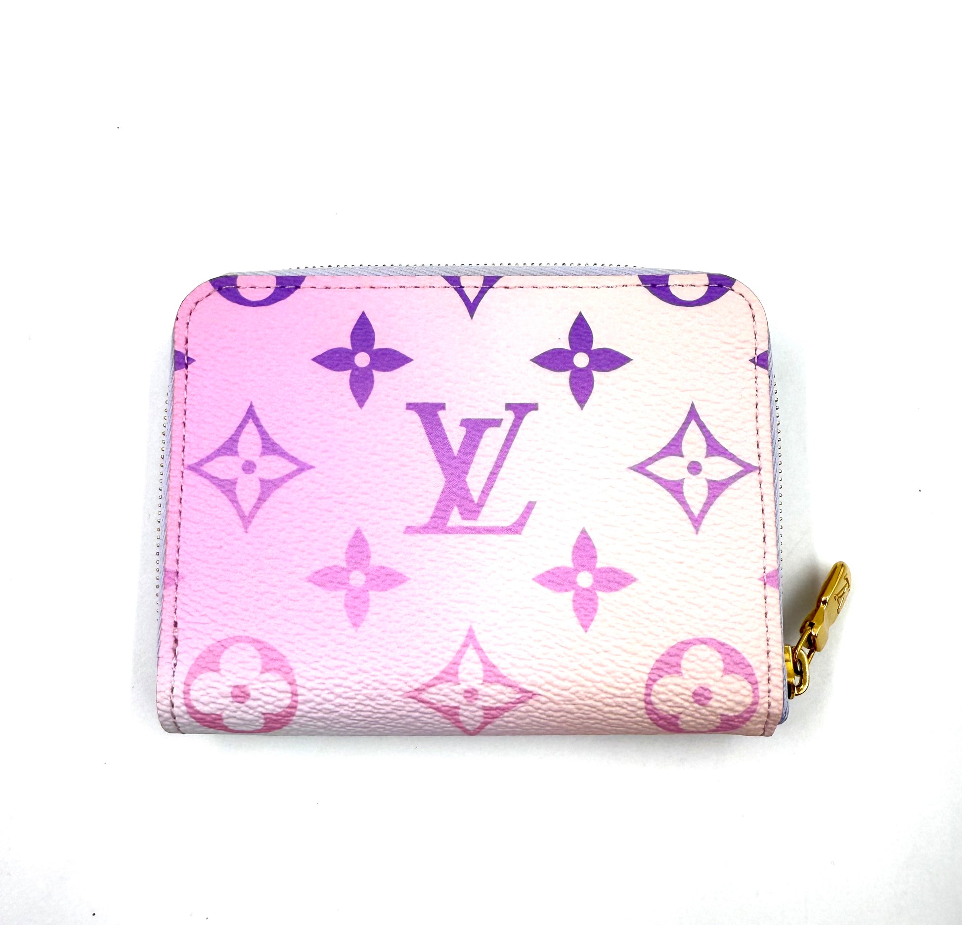 LOUIS VUITTON Zippy Coin Sunrise Portemonnaie mit elegantem Farbverlauf aus hochwertigem Canvas, neuwertiger Zustand.