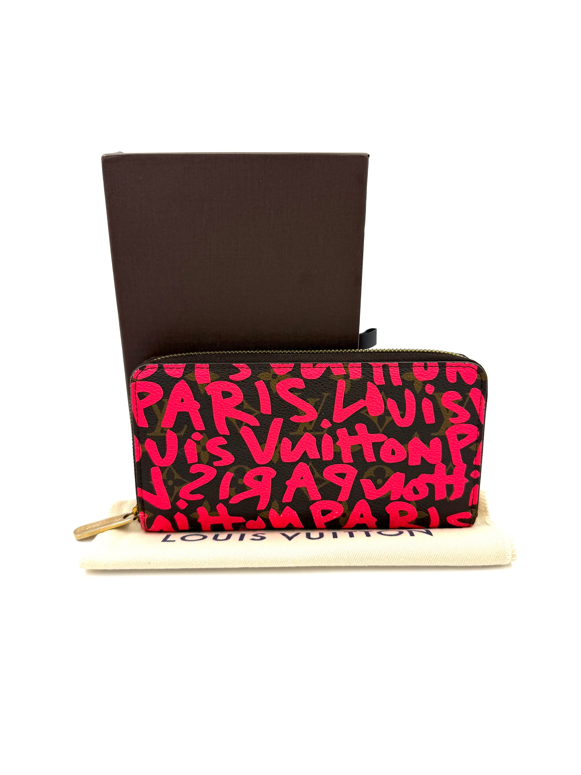LOUIS VUITTON Zippy Grafitti x Stephen Sprouse Portemonnaie mit rotem Grafitti auf Monogram Canvas, neuwertig.