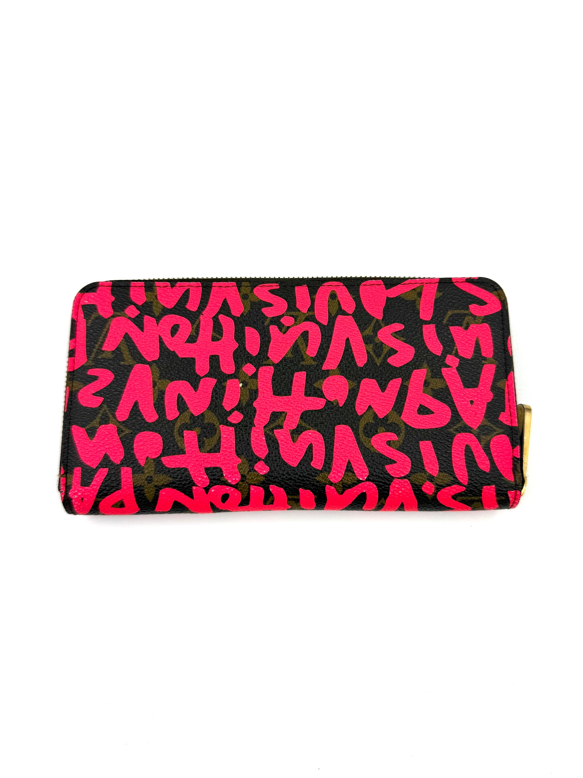 LOUIS VUITTON Zippy Grafitti x Stephen Sprouse Portemonnaie aus Canvas mit rotem Grafitti-Muster, neuwertig.
