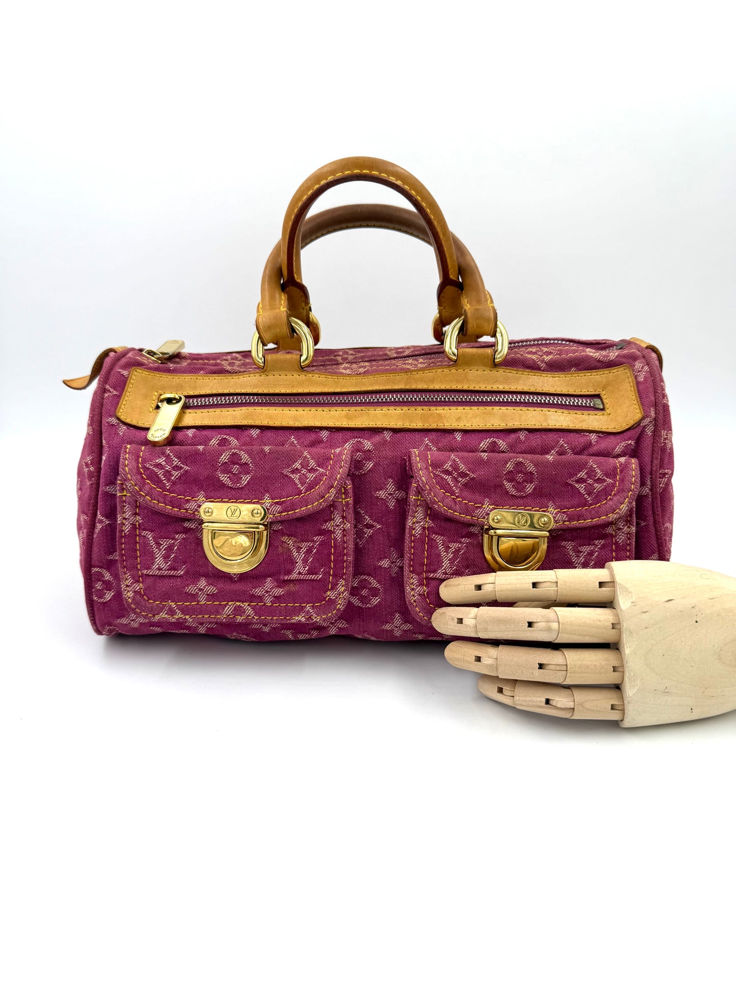 LOUIS VUITTON Neo Speedy 30 Monogram Denim pink