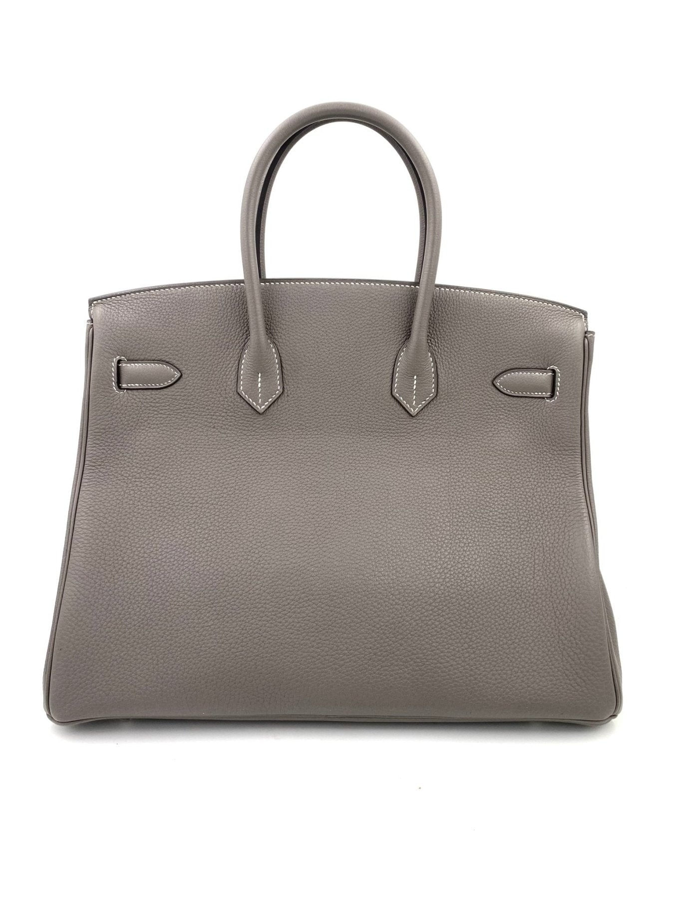 HERMES Birkin 35 HSS Togo Handtasche in Etain Grau mit Palladium Hardware, strukturiertes Leder, elegantes Design