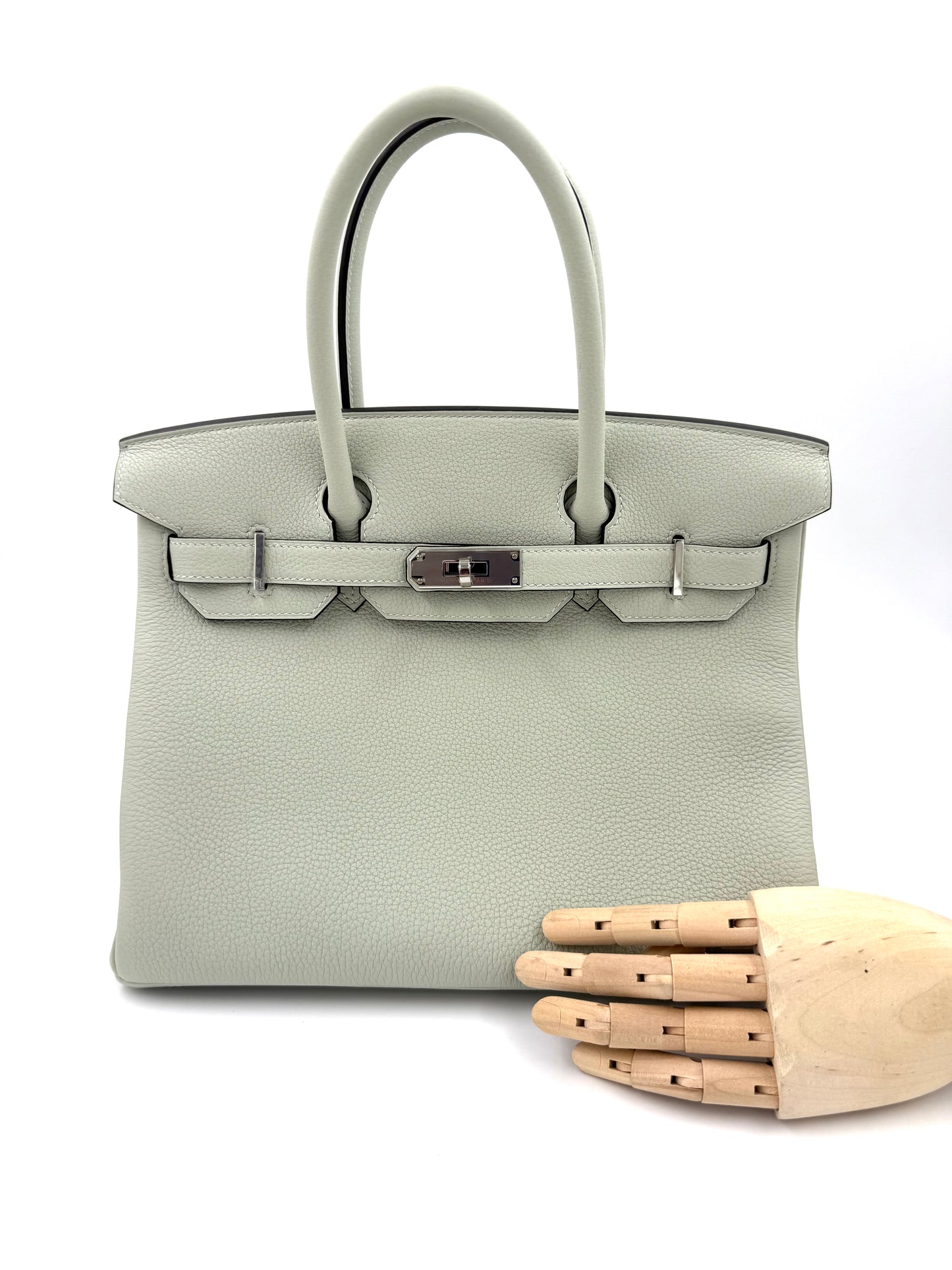 HERMÈS Birkin 30 Togo Gris Neve PHW
