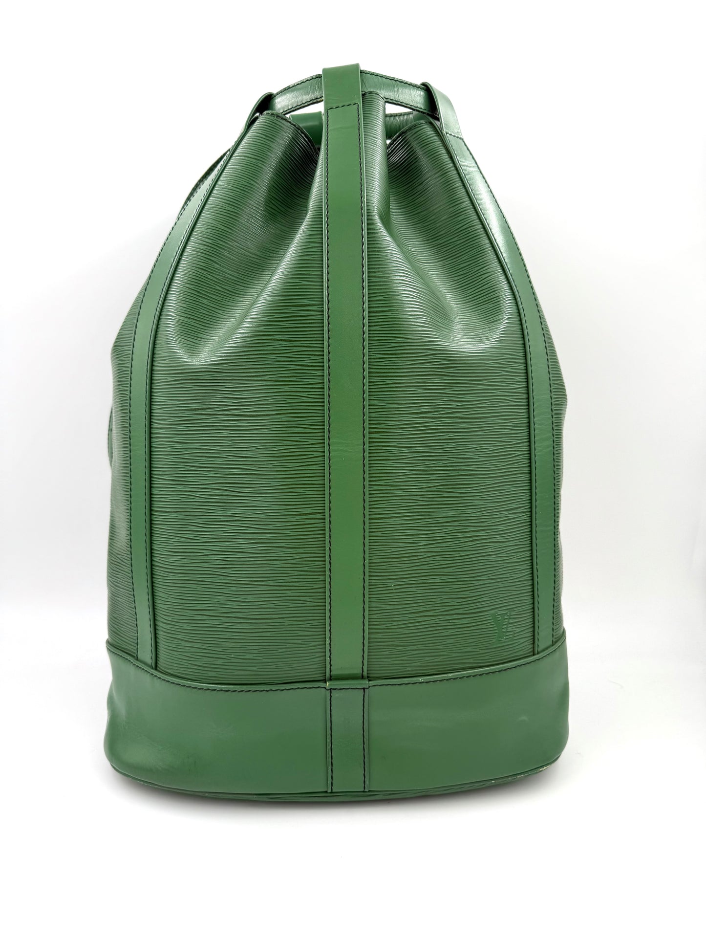 Louis Vuitton Randonnee Beuteltasche aus grunem Epi-Leder mit Kordelzugverschluss und verstellbarem Schulterriemen