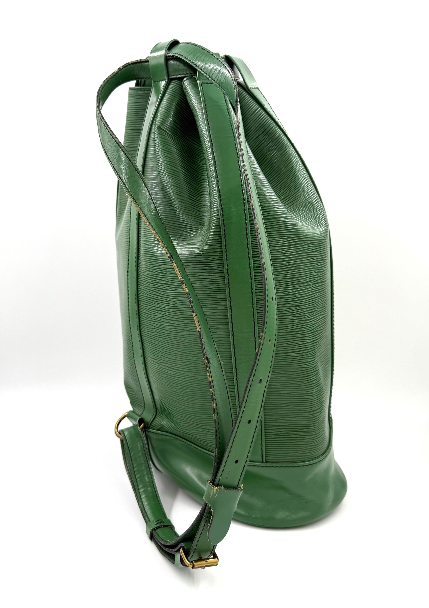Louis Vuitton Randonnee Beuteltasche aus grunem Epi-Leder mit verstellbarem Schulterriemen, Vintage-Design