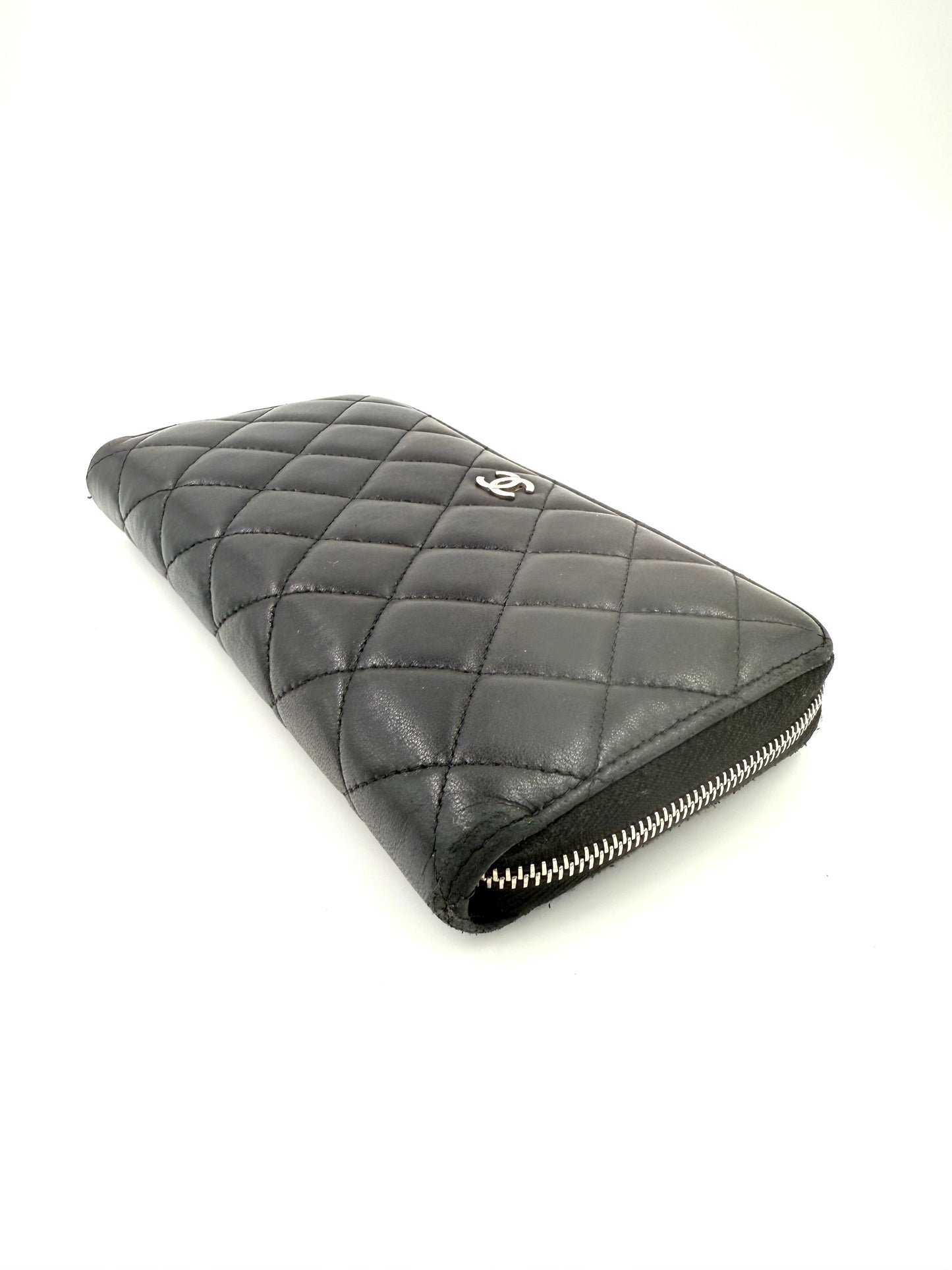 CHANEL Timeless Wallet schwarz Lammleder