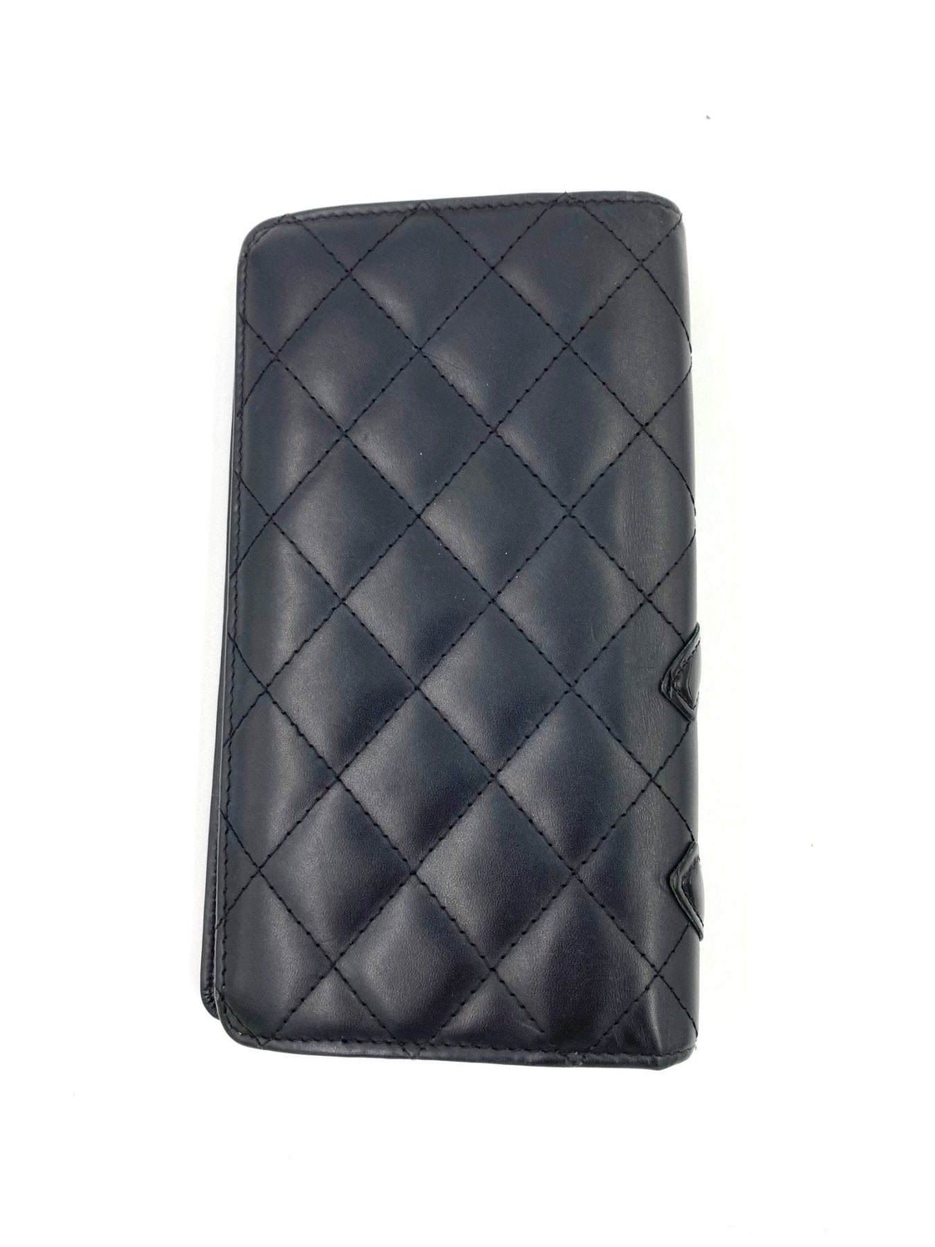 CHANEL Portemonnaie CC schwarzes Lammleder mit klassischem Rautenmuster, elegante Steppung auf hochwertigem Leder