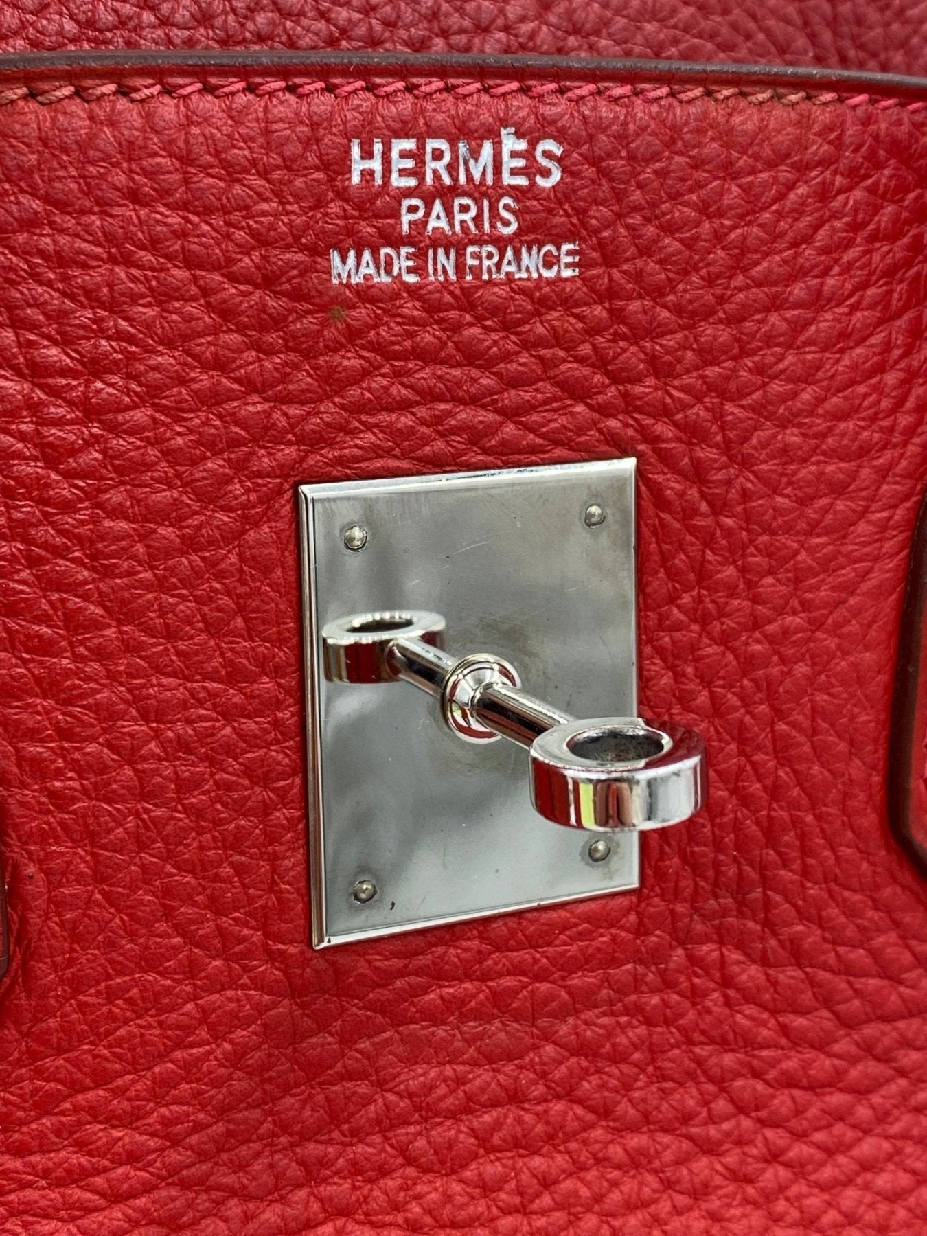 HERMÈS Birkin 35 Clemence Leder Capucine - Clutch & Macarons - M im Quadrat, 2009 - Clutch & Macarons -