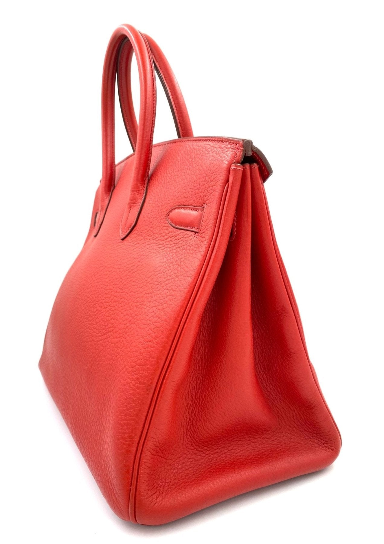 HERMÈS Birkin 35 Clemence Leder Capucine - Clutch & Macarons - M im Quadrat, 2009 - Clutch & Macarons -