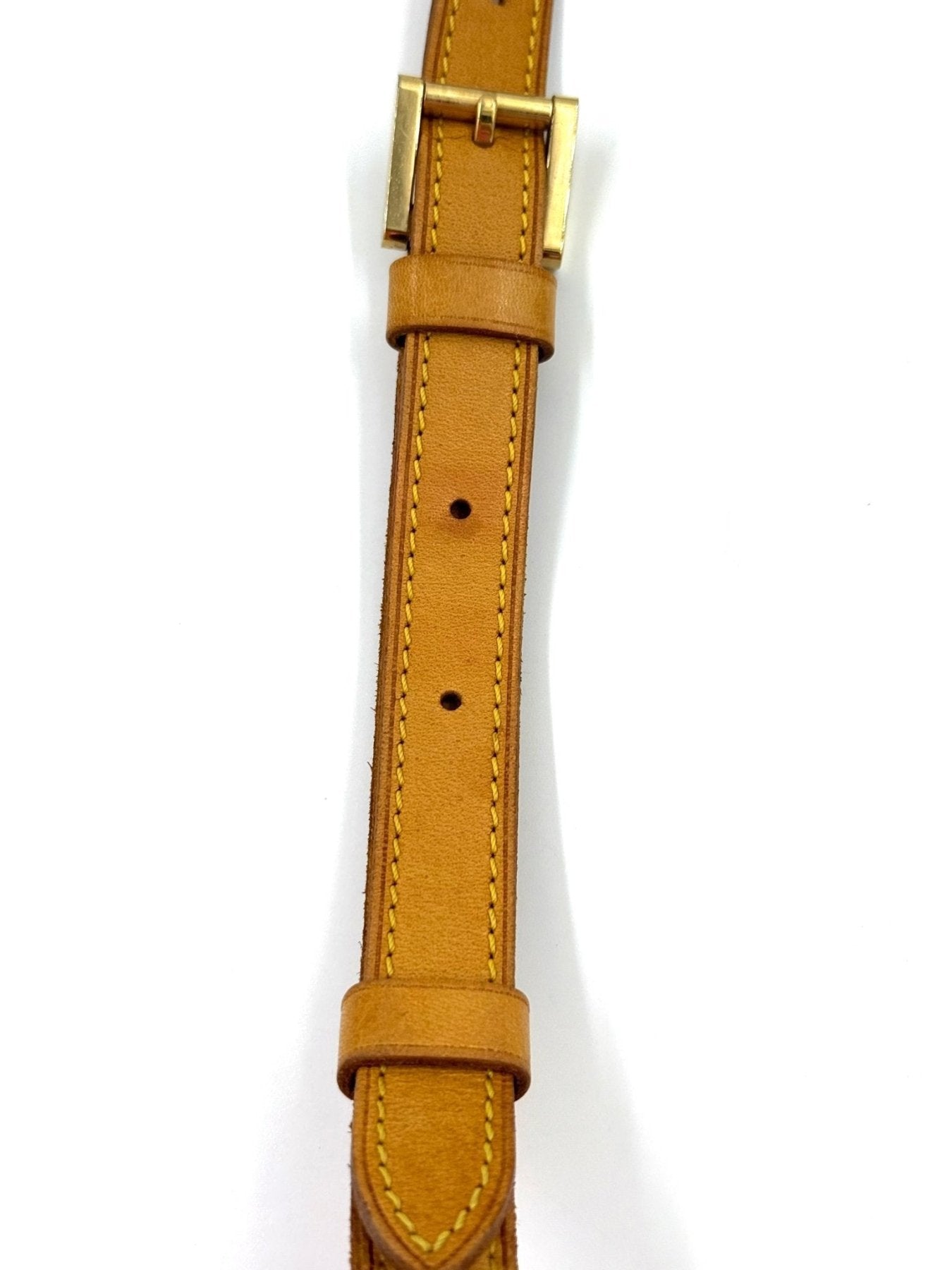 Verstellbarer VVN Lederriemen in Honigfarbe mit goldener Schnalle für Louis Vuitton Sullivan Vertical Monogram Vernis