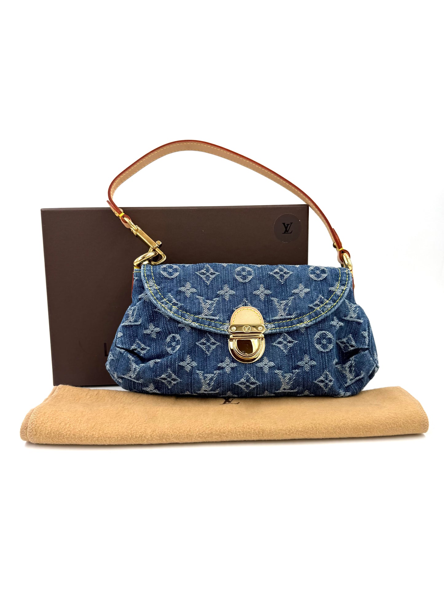 LOUIS VUITTON Mini Pleaty Monogram Denim