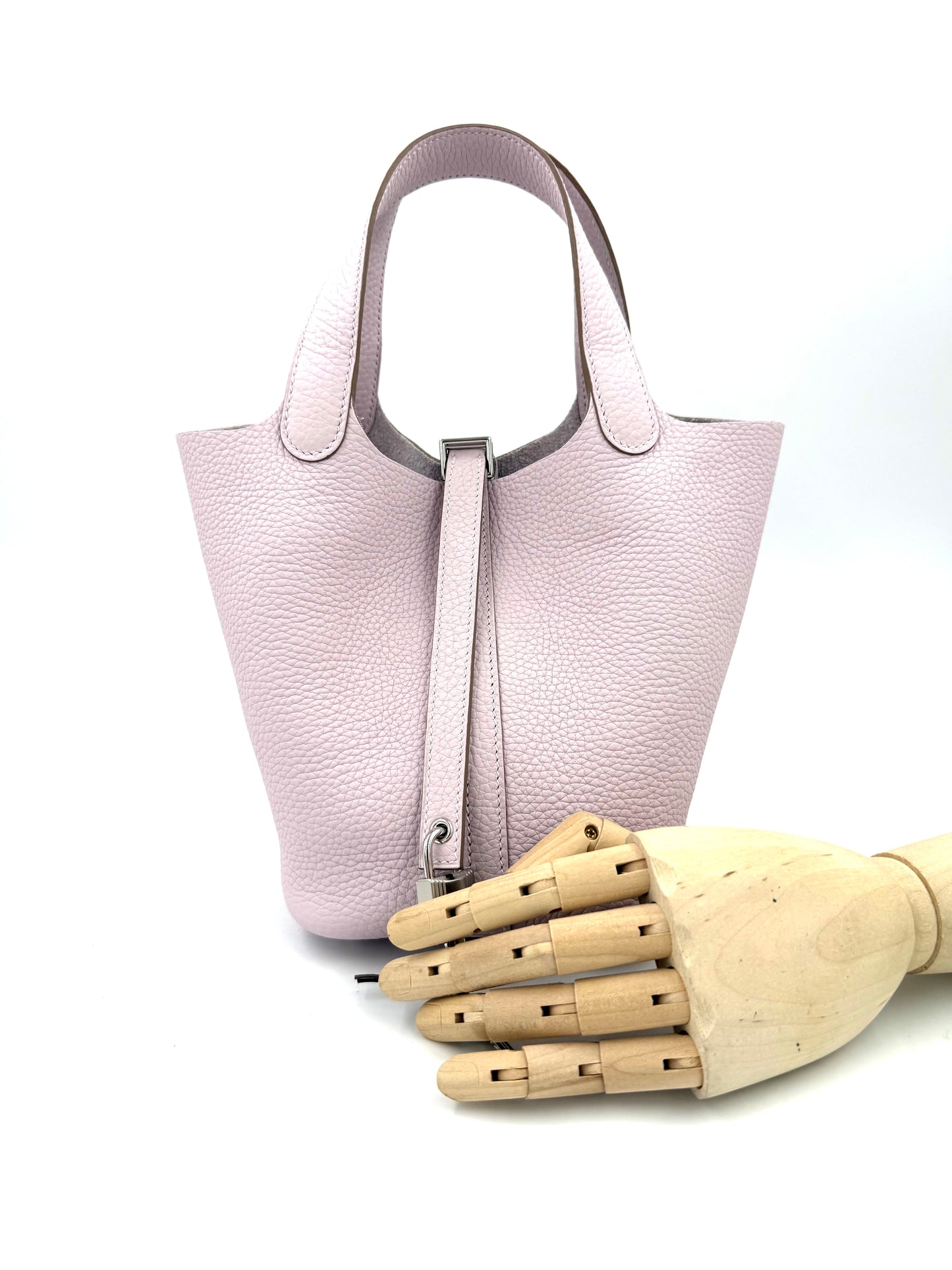 HERMÈS Picotin 18 Lock Mauve Pale PHW