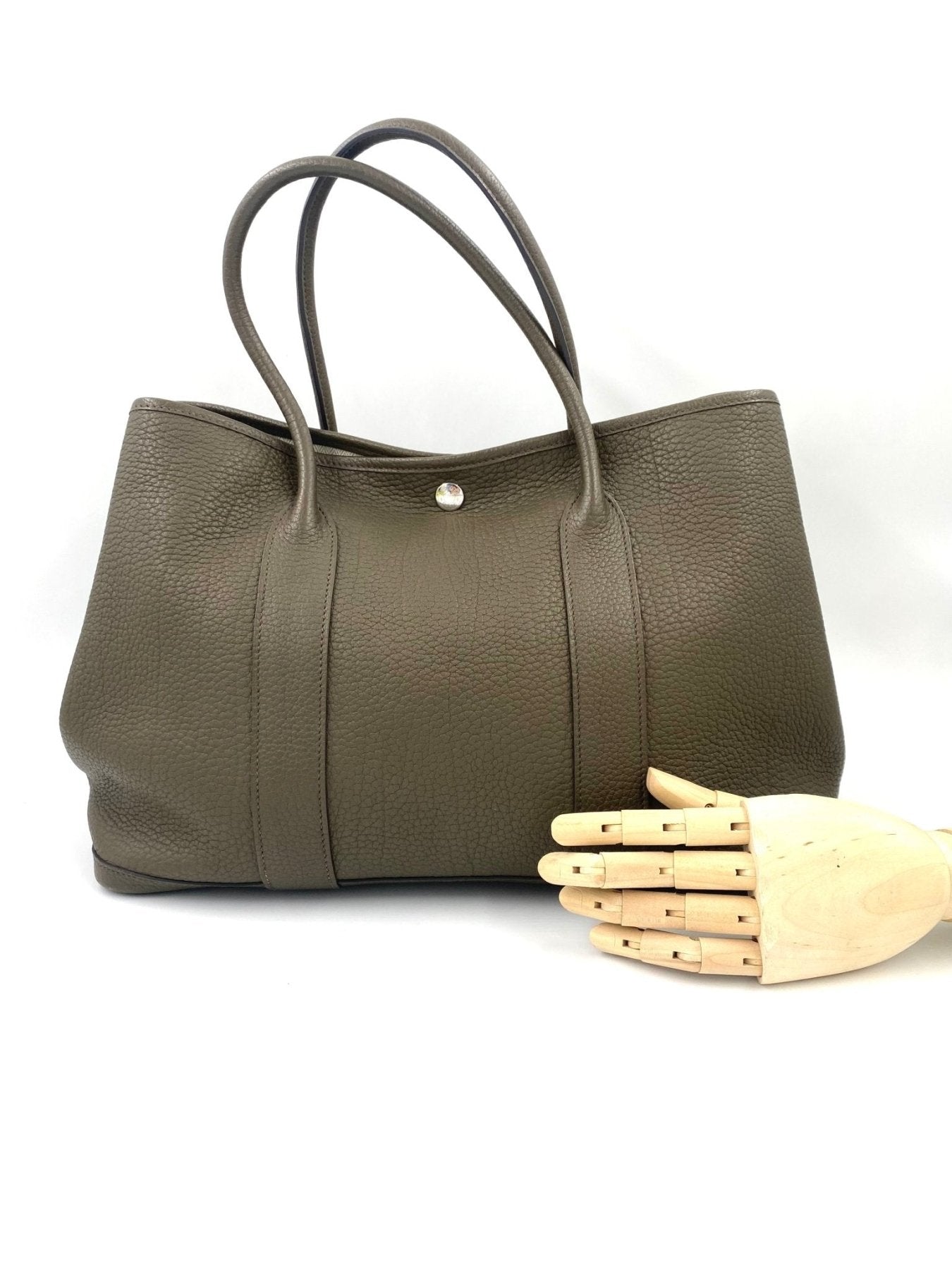 Hermes Garden Party 36 Handtasche in Eukalyptus aus Togoleder mit strukturierter Oberflache und Palladium-Hardware