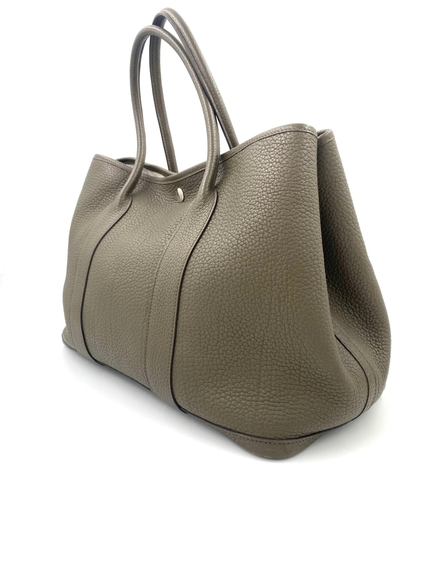 Hermes Garden Party 36 Handtasche in Eukalyptus aus hochwertigem Togoleder mit strukturierter Oberflaeche und Palladium Hardware