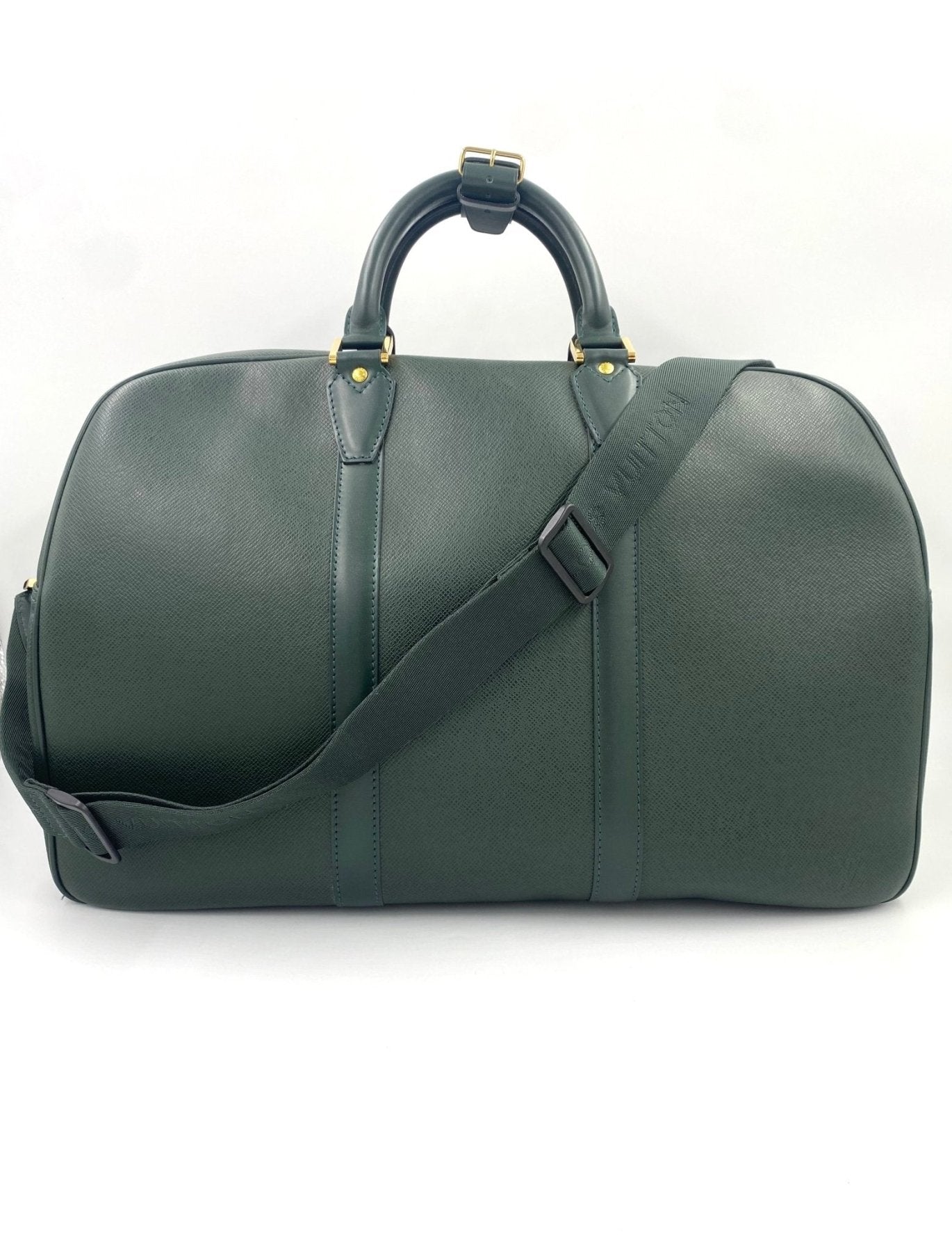 Louis Vuitton Kendall Taiga Reisetasche in dunkelgrunem Leder mit Tragegriffen und verstellbarem Schulterriemen
