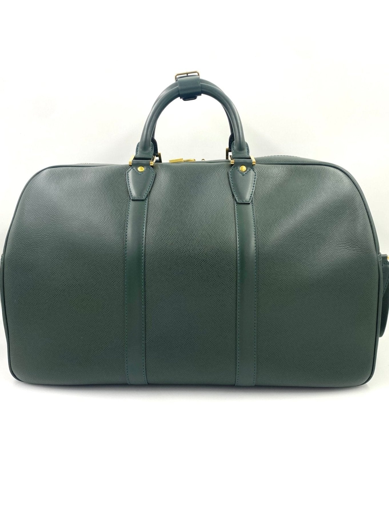 Louis Vuitton Kendall Taiga Epicea Reisetasche in dunkelgrunem Leder mit Doppelgriffen und Schulterriemen
