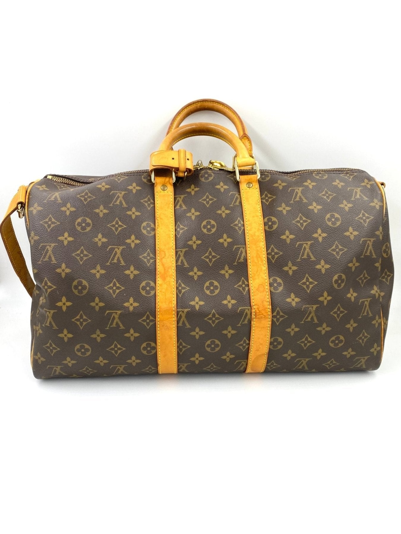 Louis Vuitton Keepall 45 Bandouliere Reisetasche in klassischem Monogram Canvas mit Lederdetails und abnehmbarem Schulterriemen