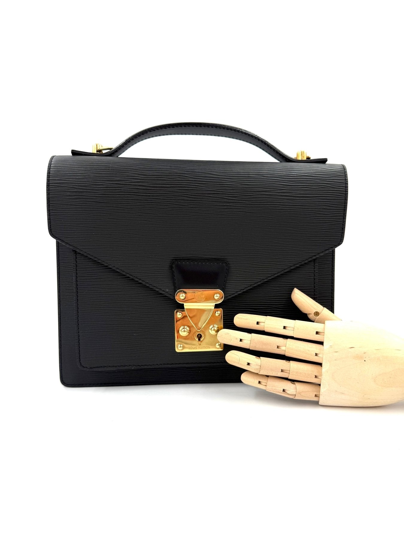 LOUIS VUITTON Monceau Epi noir - Clutch & Macarons - SR0062 - Clutch & Macarons -