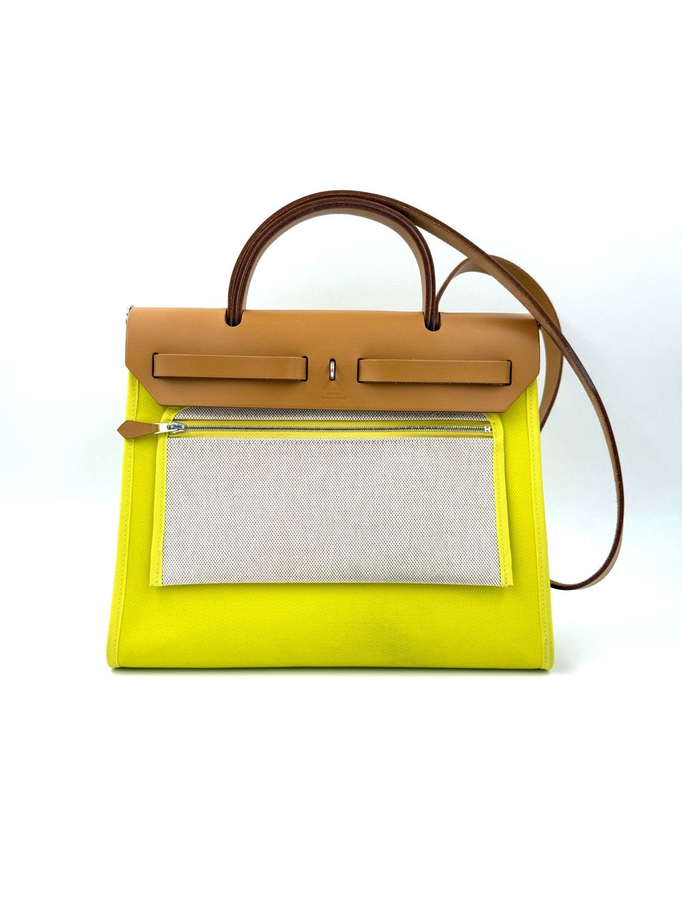 HERMÈS Herbag 31 Lime - Clutch & Macarons - Stempel U; 2022 - Clutch & Macarons -
