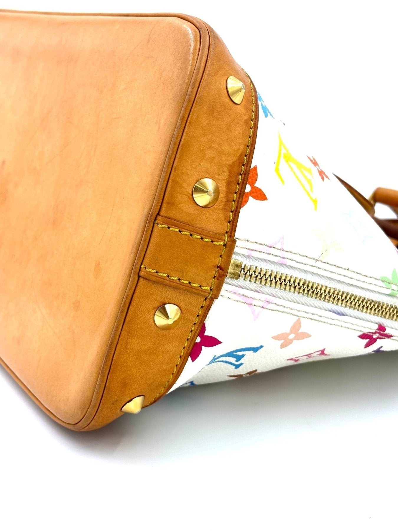 Louis Vuitton Alma Multicolor Handtasche mit buntem Murakami-Monogramm Canvas und braunen Lederdetails, goldene Beschlage