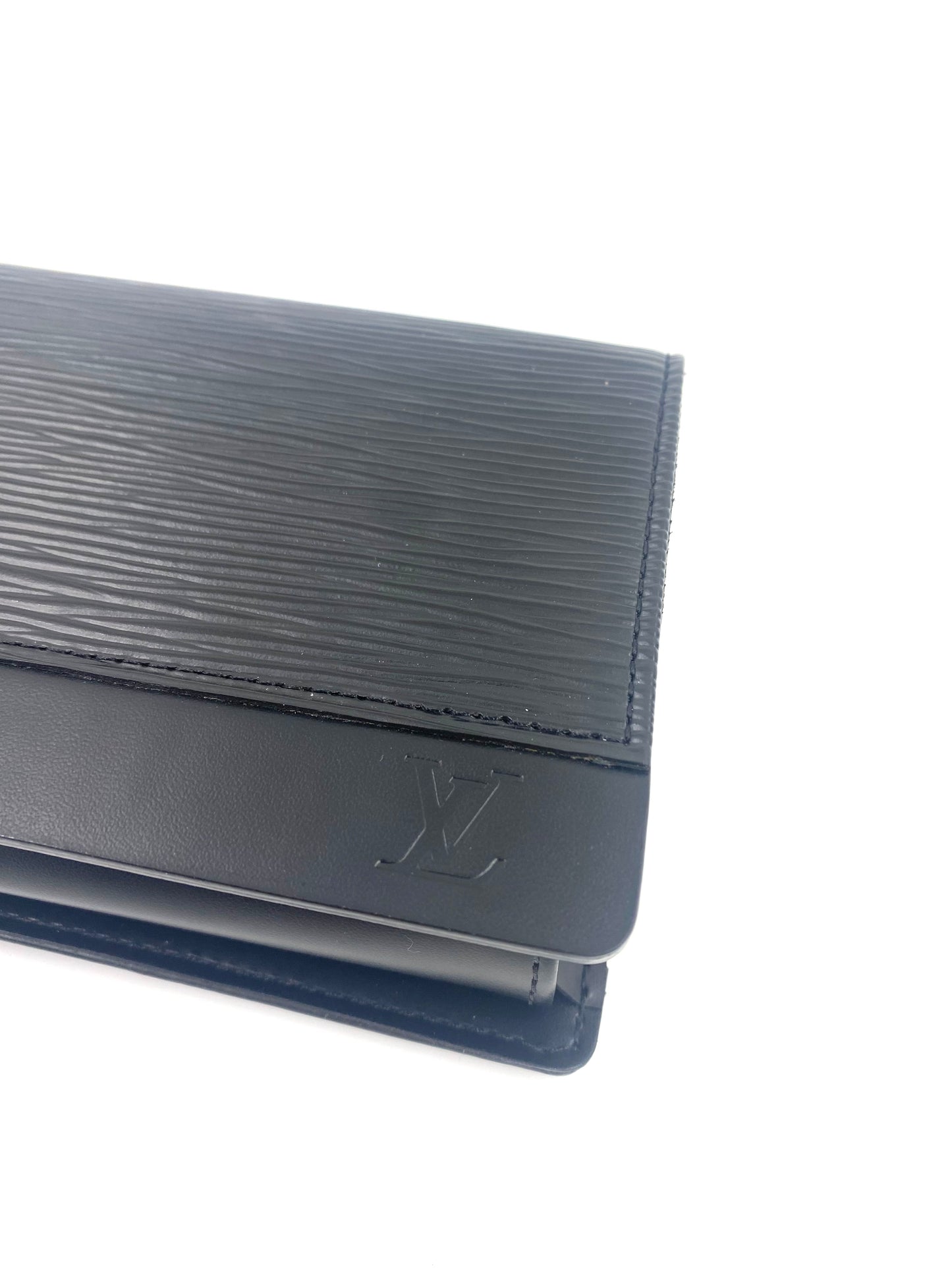 LOUIS VUITTON Clutch Pochette Honfleur Epi noir schwarz