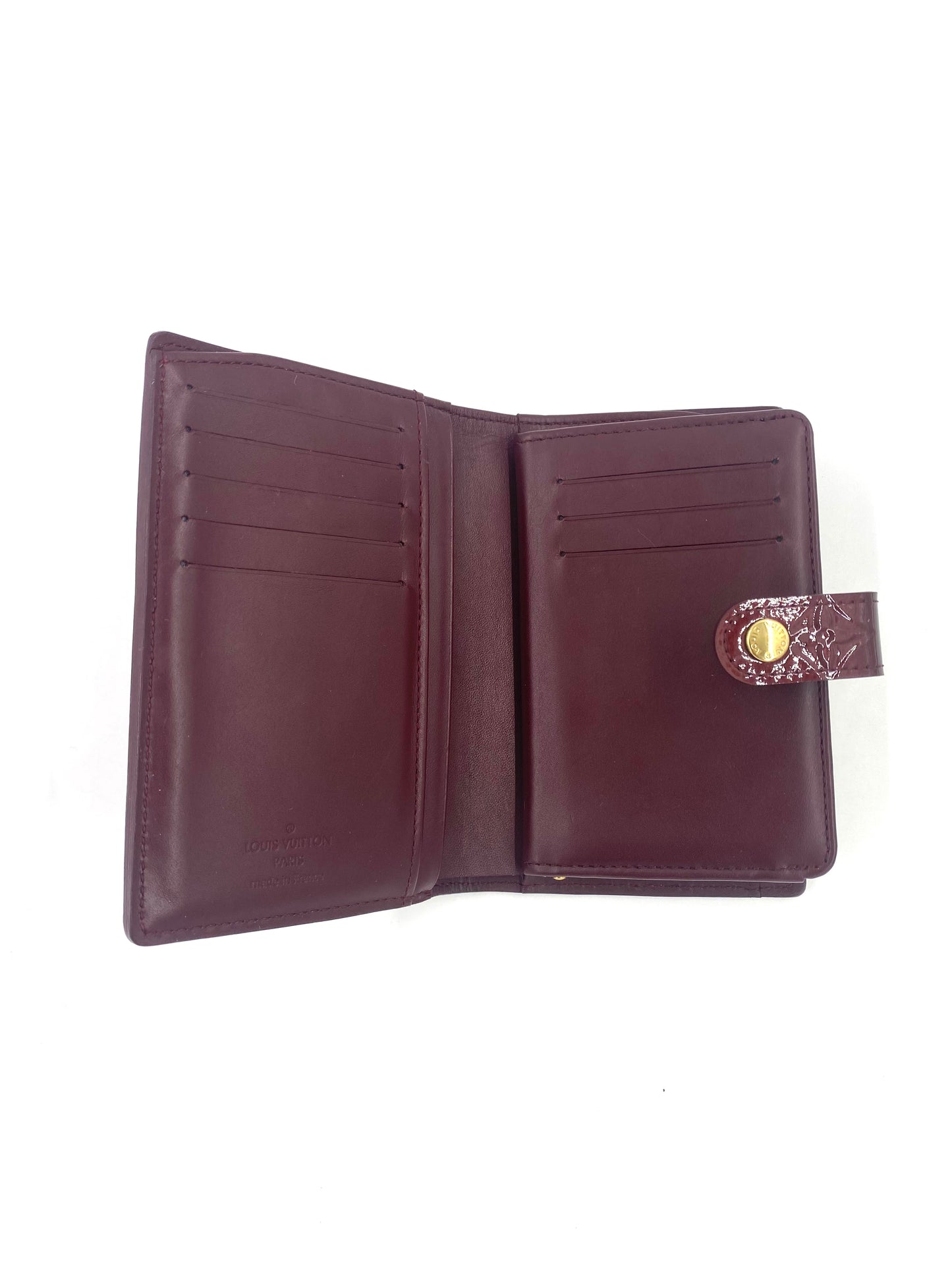LOUIS VUITTON Portemonnaie Viennois Vernis Amarante