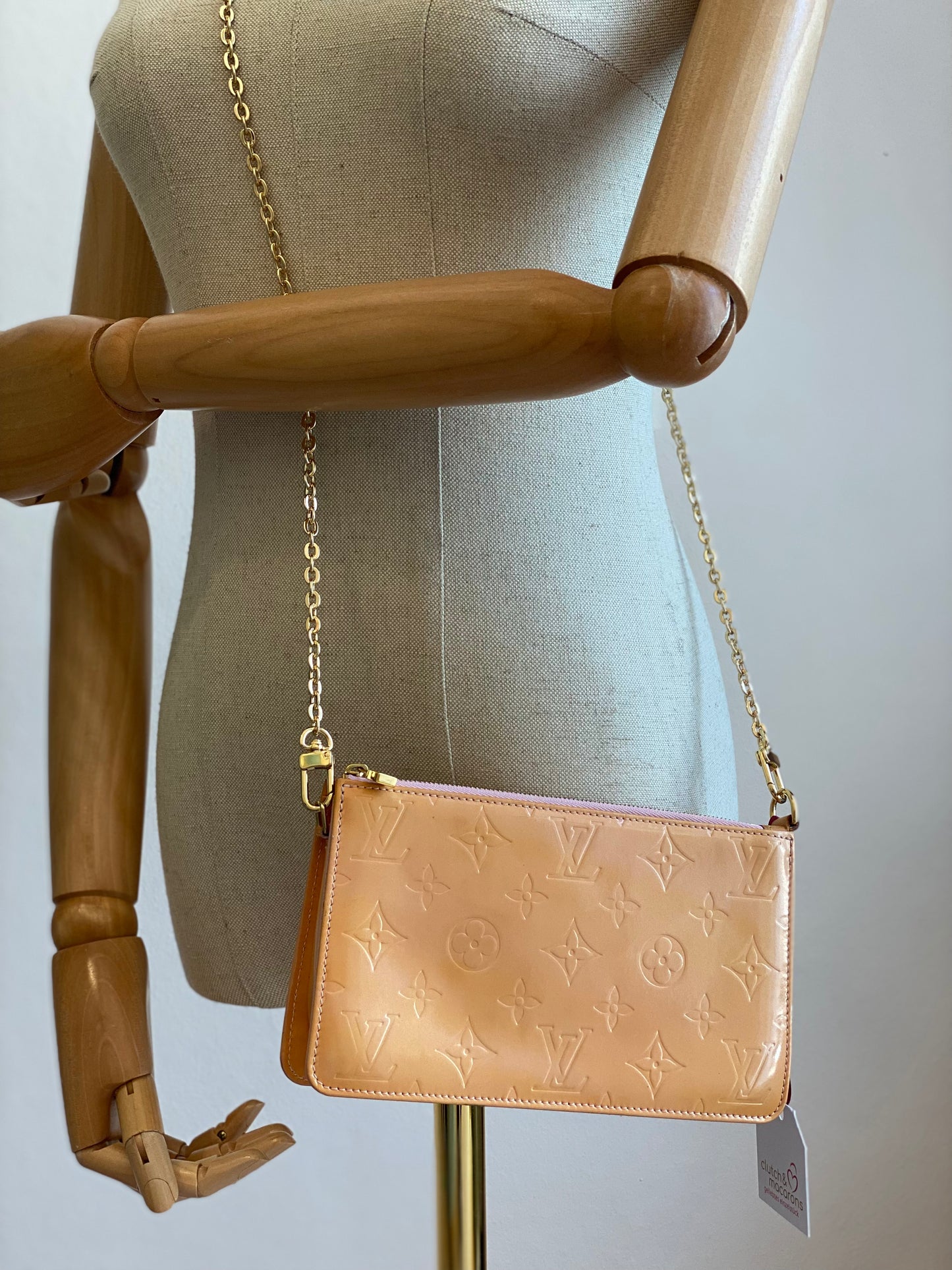 LOUIS VUITTON Pochette Lexington Vernis mit Clutch & Macarons Gold Chain