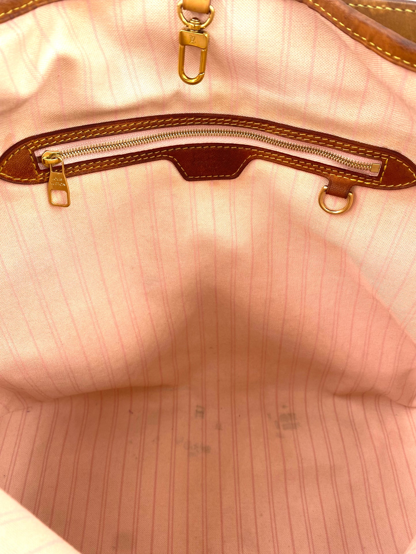 LOUIS VUITTON Delightful MM Damier azur Rose Ballerine