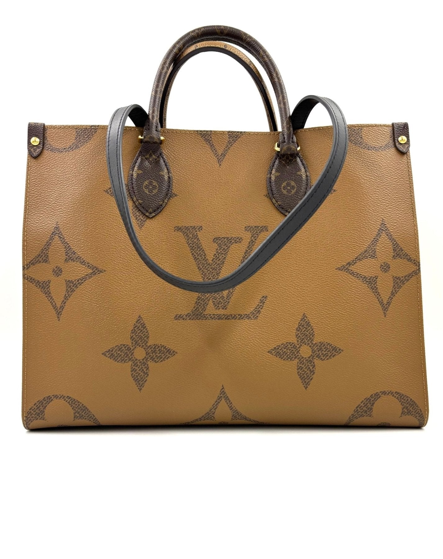 Louis Vuitton Onthego MM Handtasche in Giant Monogram Canvas mit beidseitigem Design und doppelten Trageriemen