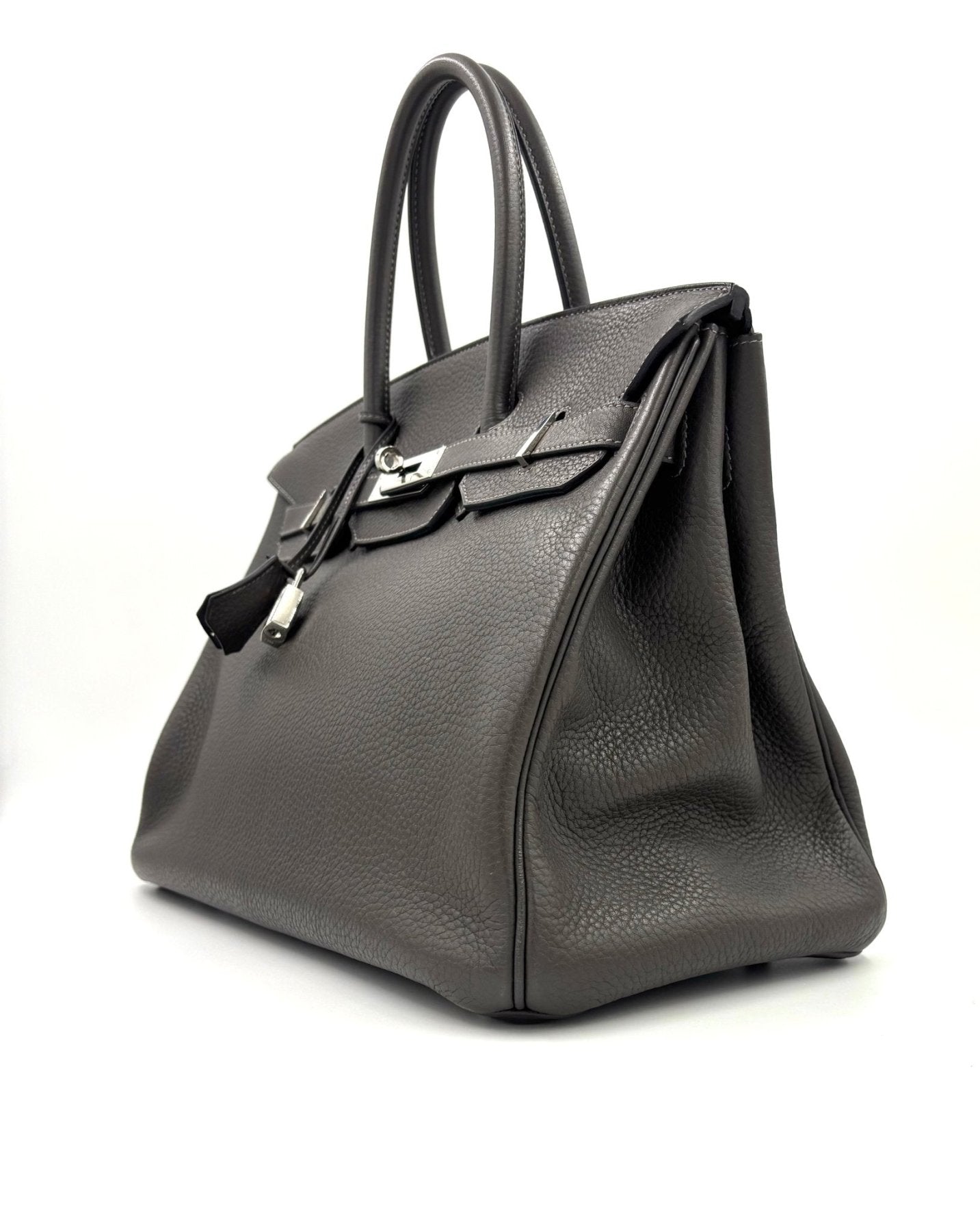 HERMÈS Birkin 35 Togo Graphite Palladium - Clutch & Macarons - N im Quadrat; 2010 - Clutch & Macarons -
