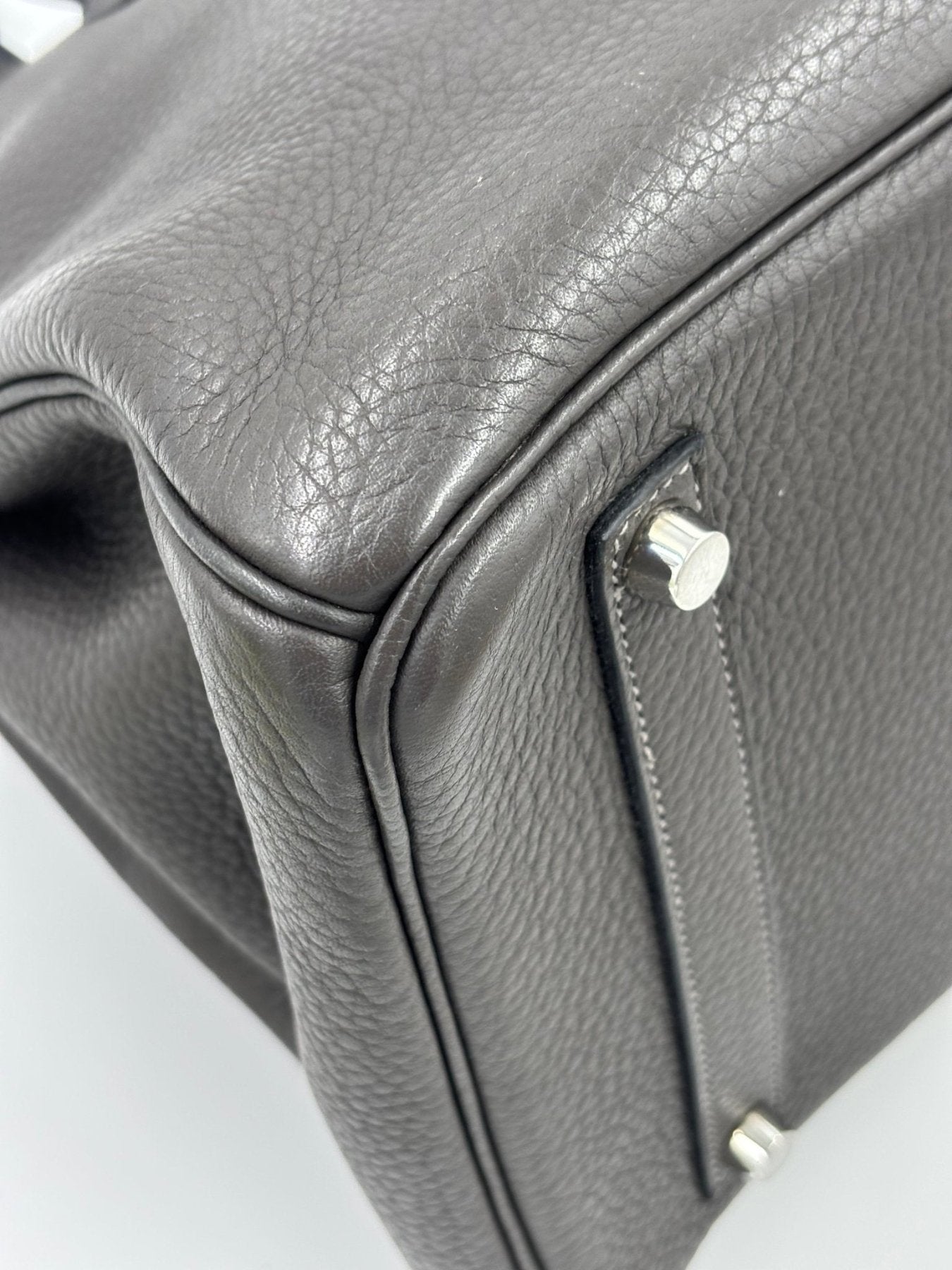 HERMÈS Birkin 35 Togo Graphite Palladium - Clutch & Macarons - N im Quadrat; 2010 - Clutch & Macarons -