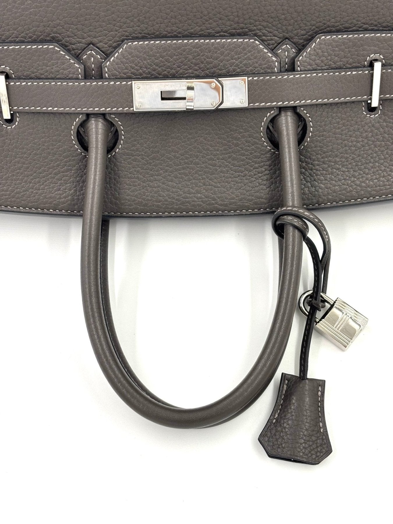 HERMÈS Birkin 35 Togo Graphite Palladium - Clutch & Macarons - N im Quadrat; 2010 - Clutch & Macarons -