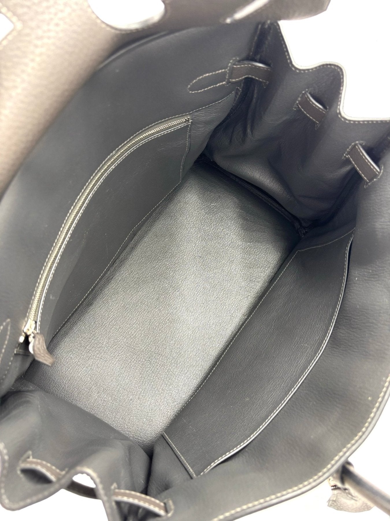HERMÈS Birkin 35 Togo Graphite Palladium - Clutch & Macarons - N im Quadrat; 2010 - Clutch & Macarons -