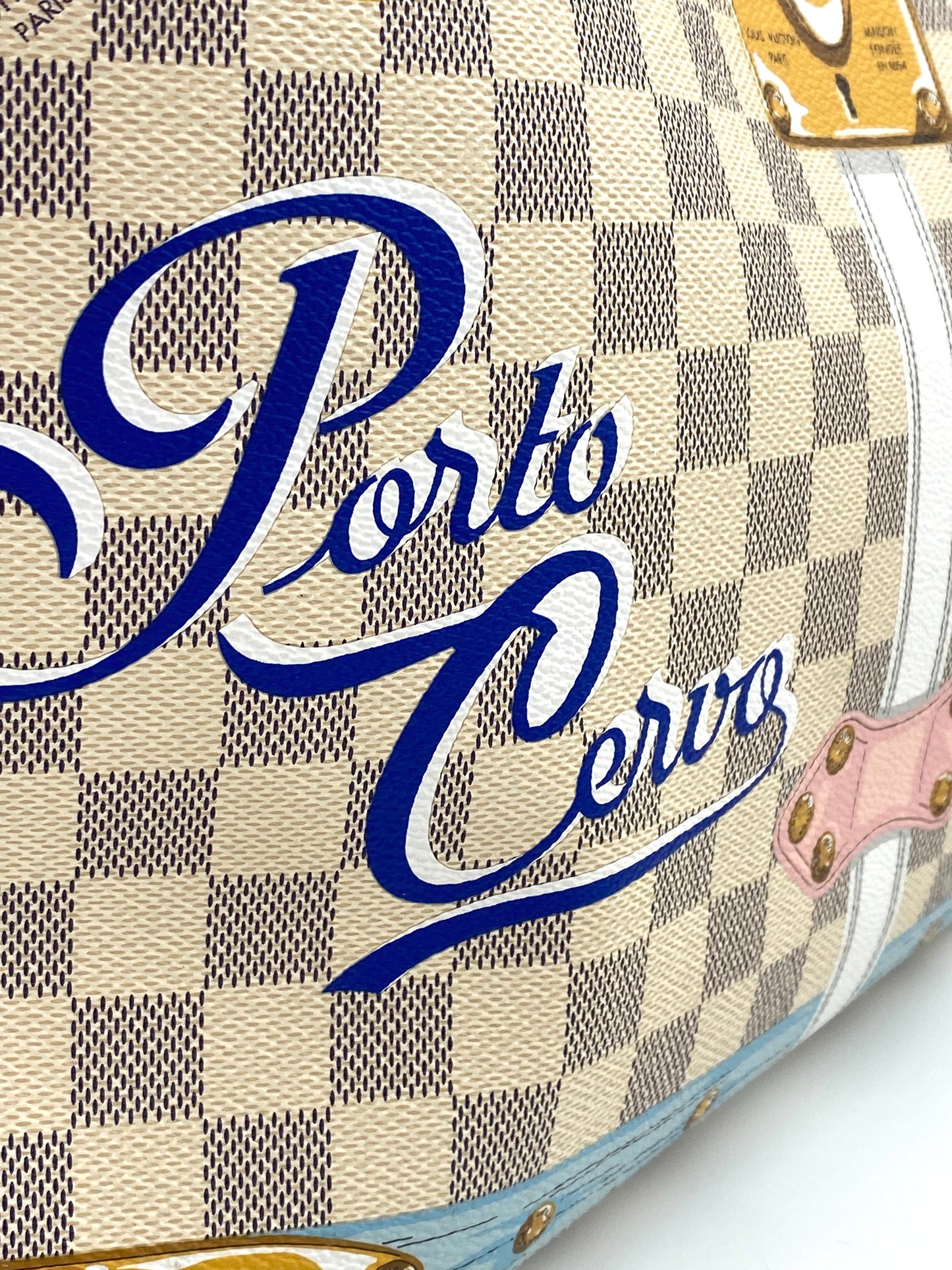 LOUIS VUITTON Neverfull MM Summer Trunks Porto Cervo Damier azur mit Pochette