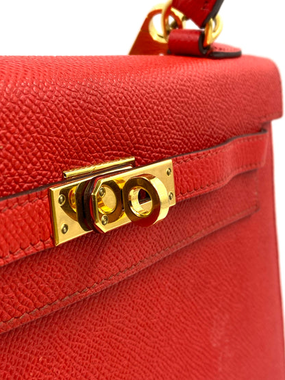 HERMÈS Kelly 25 Epsom rouge gold Hardware