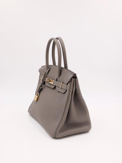 HERMÈS Birkin 30 Togo Etain PBH