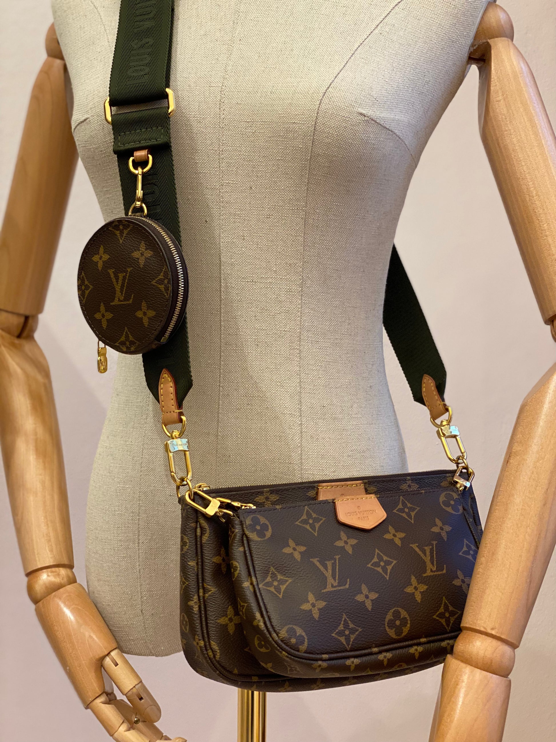 LOUIS VUITTON Multi Pochette Monogram Canvas Clutch Macarons