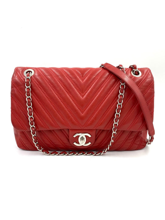 CHANEL Single Flap Bag Jumbo Chevron rouge - Clutch & Macarons - 21465737 - Clutch & Macarons - 