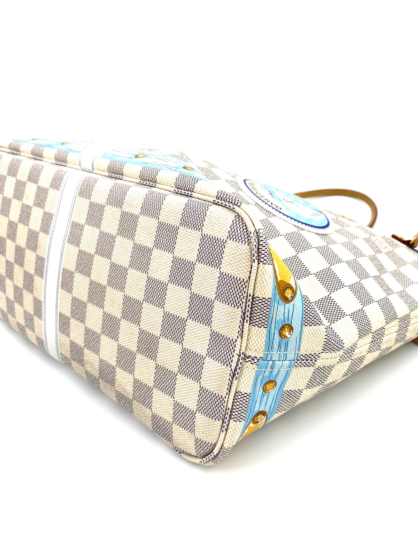 LOUIS VUITTON Neverfull MM Summer Trunks Porto Cervo Damier azur mit Pochette