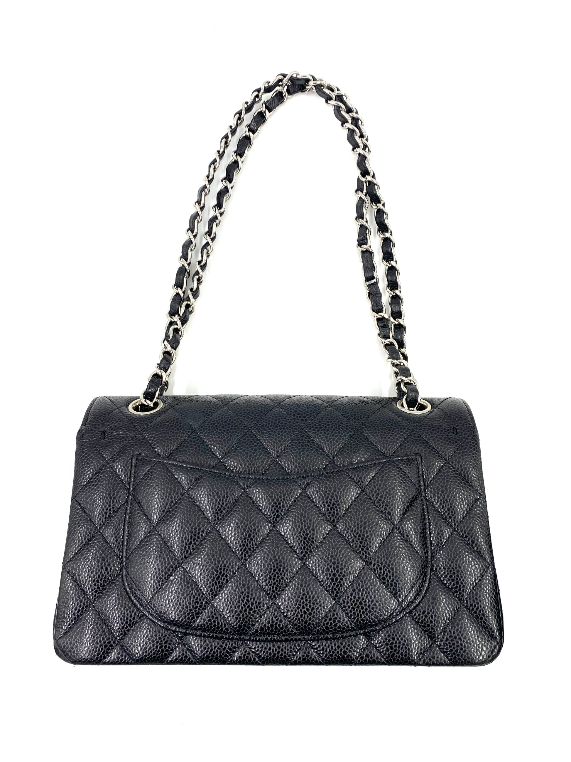 CHANEL Timeless Classic Double Flap Bag small schwarz Caviarleder