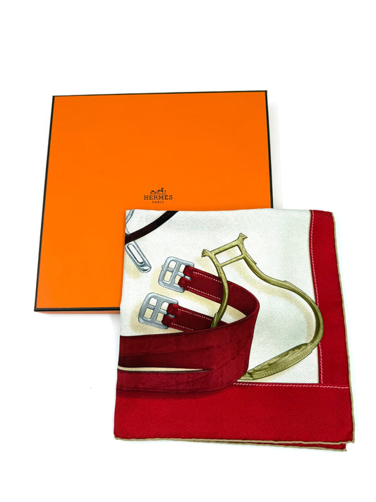 HERMÈS Carrè 90 „Musée“ rouge