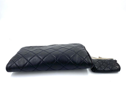 CHANEL Pearl Clutch schwarz weiß Lammleder - Clutch & Macarons - 12812829 - Clutch & Macarons - 