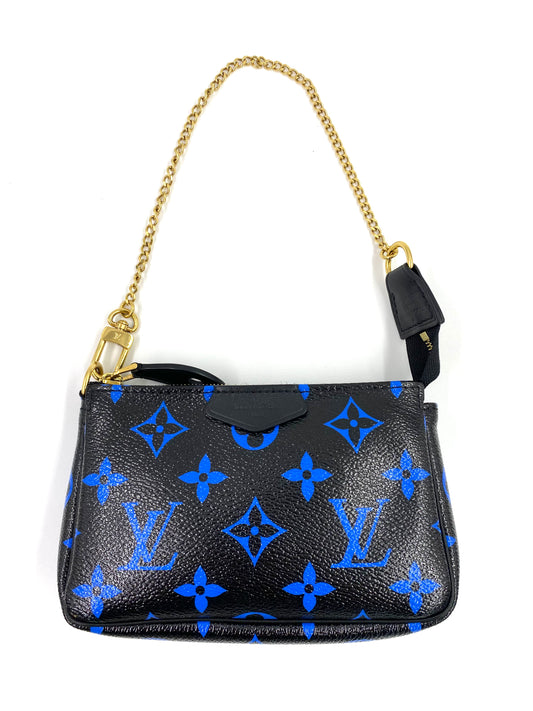 LOUIS VUITTON Mini Pochette Accessoires Monogram Bleu Digit